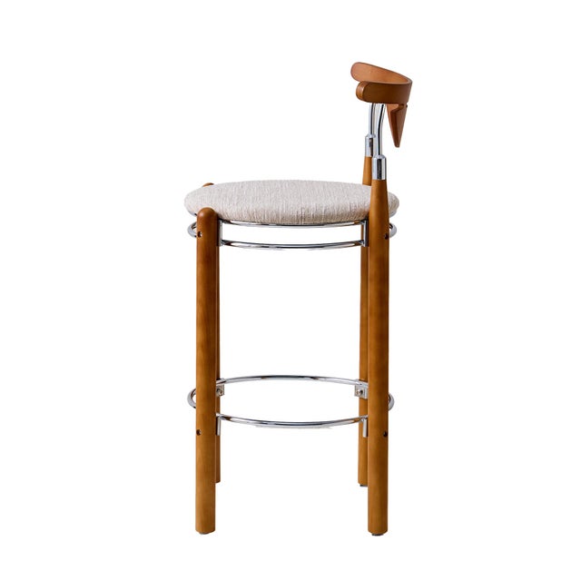 Pasargad Home Nikko Counter Stools– Beige/Brown For Sale In New York - Image 6 of 8
