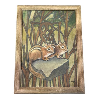 Contemporary Original Chipmunk Painting by Stephen Heigh “Chippendale” For Sale