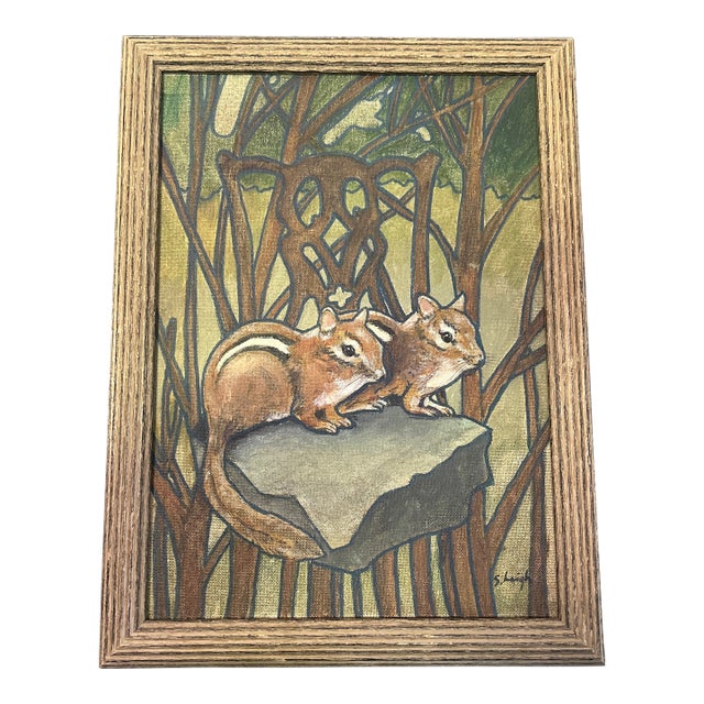 Contemporary Original Chipmunk Painting by Stephen Heigh “Chippendale” For Sale