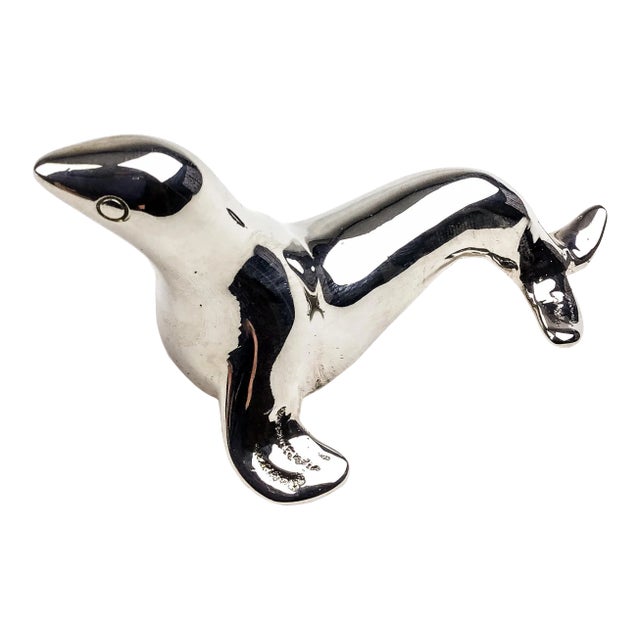 Silver Plate Animalia Seal Figurine Spoon-Rest Ring Holder For Sale