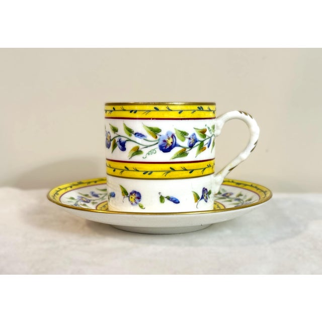 Tiffany and Co. 1980s Tiffany & Co. Le Tallec Morning Glory Demitasse Cup & Saucer For Sale - Image 4 of 11