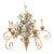 Vintage Tole Olive and Olive Leaf Chandelier For Sale