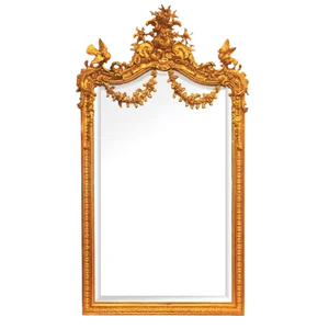 Antique French Wall Mirror Carved Wood Gold Frame