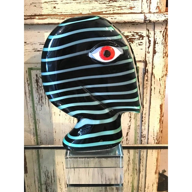 Late 20th Century Murano Glass Portrait Bust "Il Volto" by Mario Badioli & Robert Scherer For Sale - Image 5 of 12