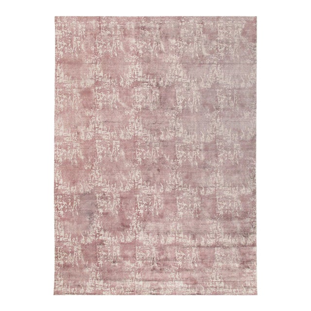 Toupe Modern Silk Rug For Sale