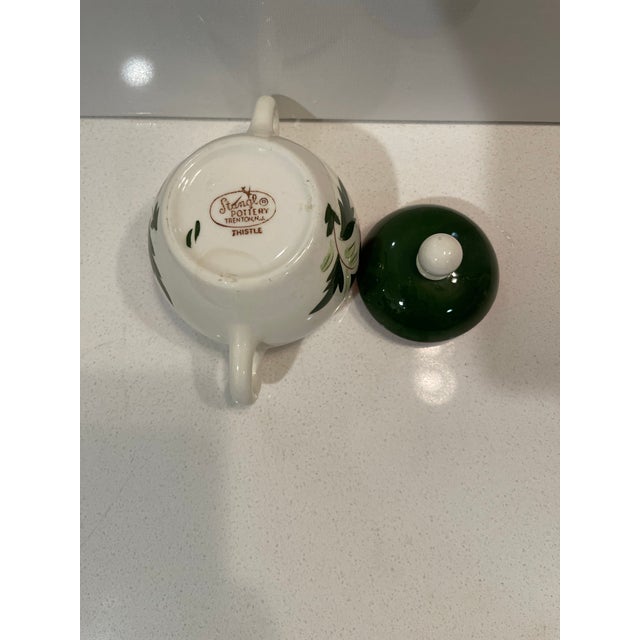 Mid 20th Century Stangl Pottery Pink Thistle Sugar Bowl & Lid For Sale - Image 9 of 9