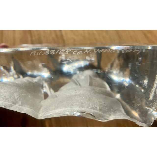 Glass 1970s Double Walrus Mats Jonasson Iceberg Glass Sculpture For Sale - Image 7 of 7