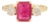 1900s Inspired 1.48 Ct Emerald-Cut 14k Gold Ruby Three Stone Ring With Diamonds, Size 6 For Sale