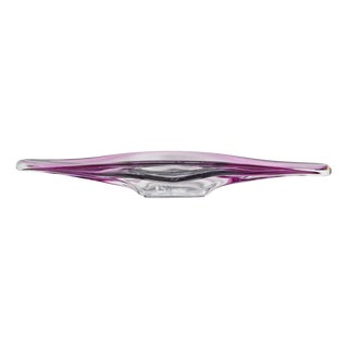20th Century Pink Art Glass Centerpiece Bowl from Val Saint Lambert, Belgium For Sale