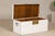 White Midcentury Whitewashed Blanket Chest with Brass Hardware and Storage For Sale - Image 8 of 12