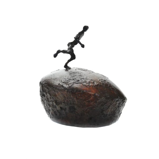 Athlete Running Across the World Bronze Sculpture For Sale - Image 4 of 9
