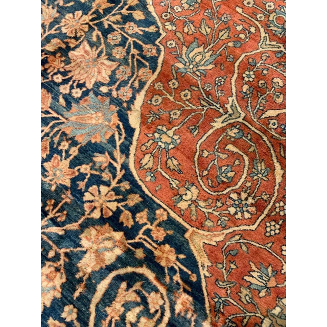 Late 19th Century Antique Hand Knotted Mohtasham Kashan Rug 13'5'' X 26'5'' For Sale - Image 12 of 13