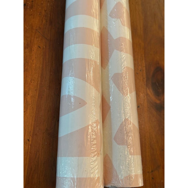 Contemporary Schumacher "Imperial Trellis" Blush Pattern 5005806 Wallpaper - 2 Double Rolls For Sale In New Orleans - Image 6 of 7
