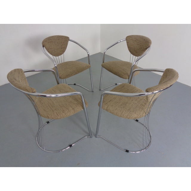 Italian Chrome-Plated Dining Chairs, 1980s, Set of 4 For Sale - Image 12 of 18