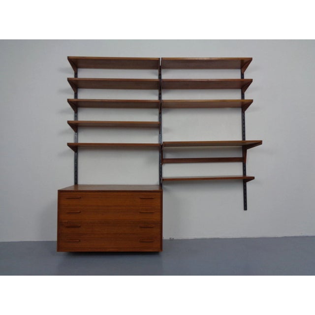 1960s Teak Wall Unit by Kai Kristiansen for Feldballes Furniture Factory, 1960s, Set of 14 For Sale - Image 5 of 18