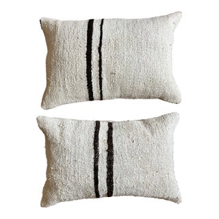 Vintage Handmade Pair of Turkish Kilim Pillows For Sale