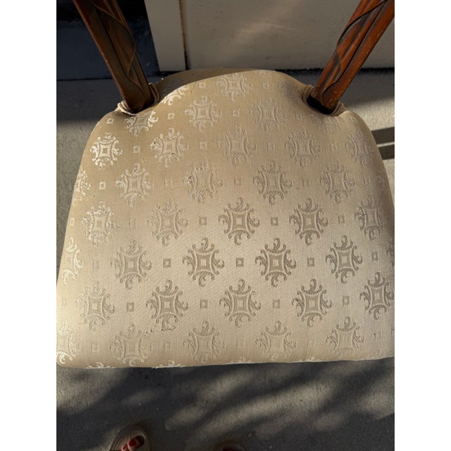 1940s Hollywood Regency Carved Wood Swag-Back Chairs in the Manner of Grosfeld House For Sale - Image 9 of 12