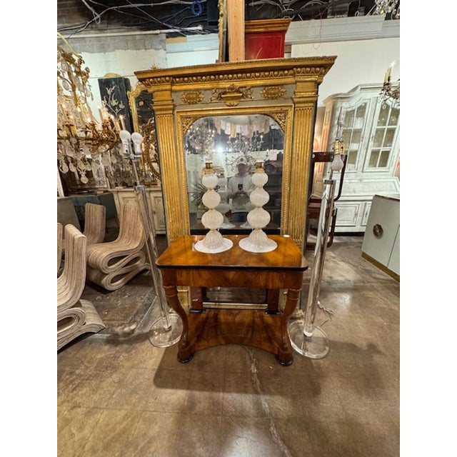 Pair of Silk Glass Murano Table Lamps For Sale - Image 4 of 5