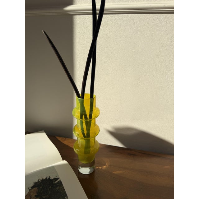 Yellow Cased Glass Bamboo Vase by Bo Borgström for Åseda Glasbruk, Sweden, 1960s For Sale - Image 12 of 18