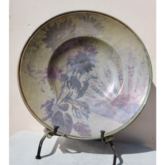 Art Nouveau Clément Massier (1844-1917) Massive Luniville Floral Charger 24" Diameter Circa 1890 For Sale - Image 3 of 18