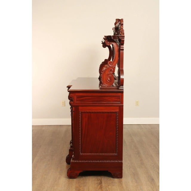 Renaissance Revival Carved Mahogany Sideboard with Mirror For Sale - Image 12 of 12