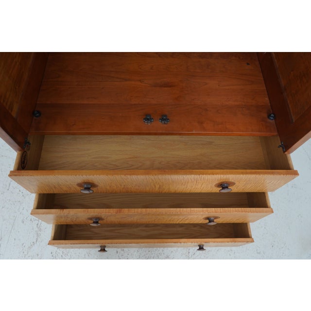 2000 - 2009 Stickley Harvey Ellis Mission Cherry & Maple Armoire For Sale - Image 5 of 12