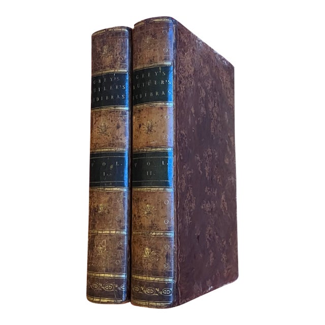 Antique 18th Century Fine Leather Bindings - Samuel Butler. Esq. "Hudibras" Books From Hugh Walpole's Library at Brackenburn - 2 Volumes For Sale
