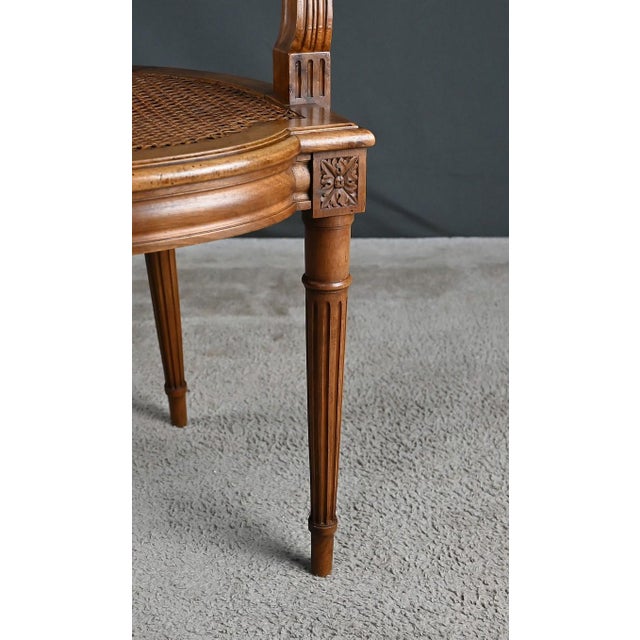Small Late 19th Century Louis XVI Style Walnut Office Chair For Sale - Image 17 of 18
