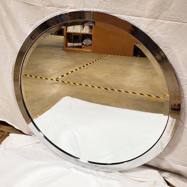 Contemporary Vintage Polished Steel Mirror by Kaizo Oto for Dia For Sale - Image 3 of 4
