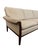 A striking Mid-Century Danish Modern rosewood upholstered sofa, circa 1960s, featuring beautifully sculpted arms, tapered...