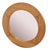 Vintage Scandinavian Pine Wood Round Mirror, 1970s For Sale
