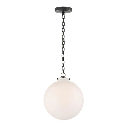 Thomas O'Brien for Visual Comfort Signature Katie Globe Pendant in Bronze with White Glass