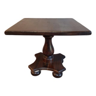 1960s Ethan Allen Antiqued Pine Pedestal Side Table For Sale