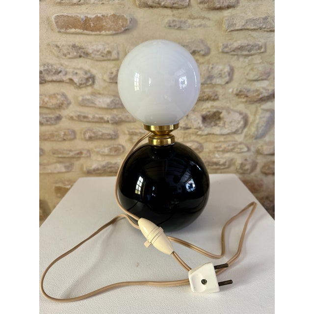 Black Table Lamp attributed to Jacques Adnet For Sale - Image 8 of 18