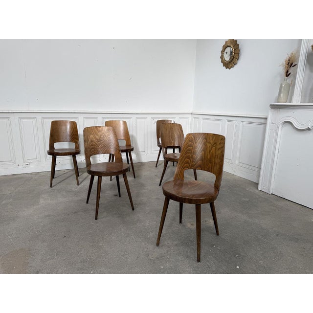A set of several dozen chairs from the French manufacturer Baumann, designed in the 1960s. This is the Mondor model, made...