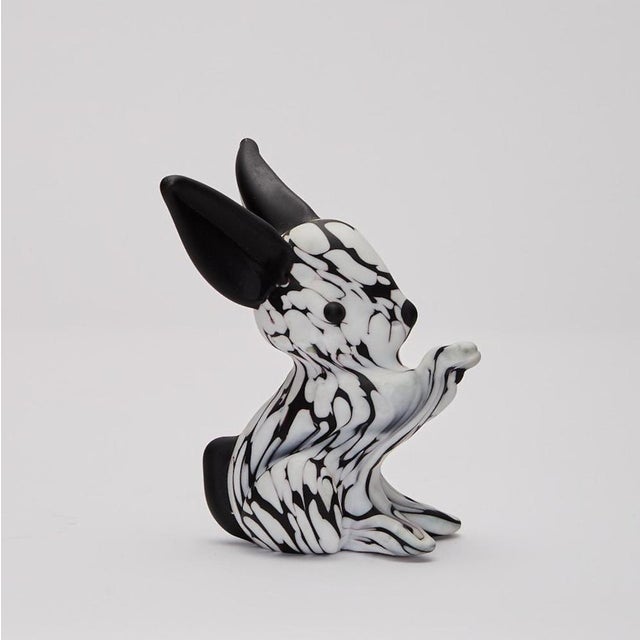 Glass Animal Sculptures in Black and White by Archimede Seguso, Set of 2 For Sale - Image 7 of 10