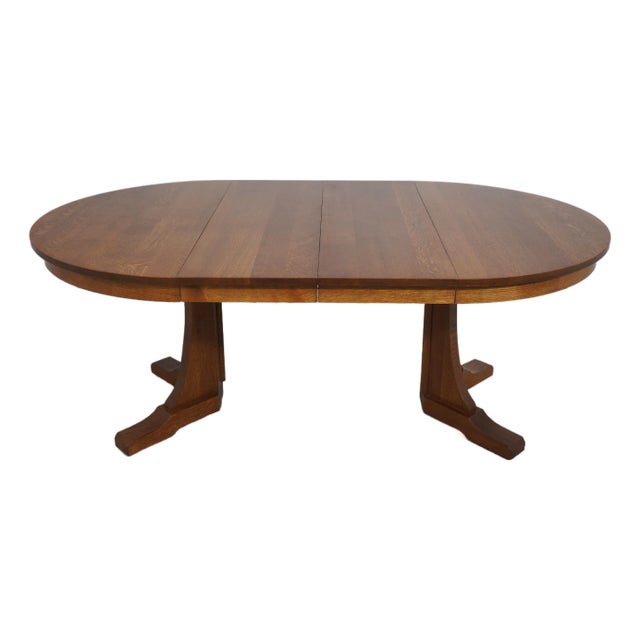 Stickley Round Mission Oak Dining Room Table For Sale