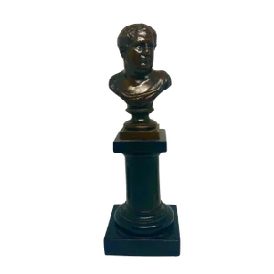 Late 19th Century Antique Grand Tour Roman Bronze Senator on a Pedestal