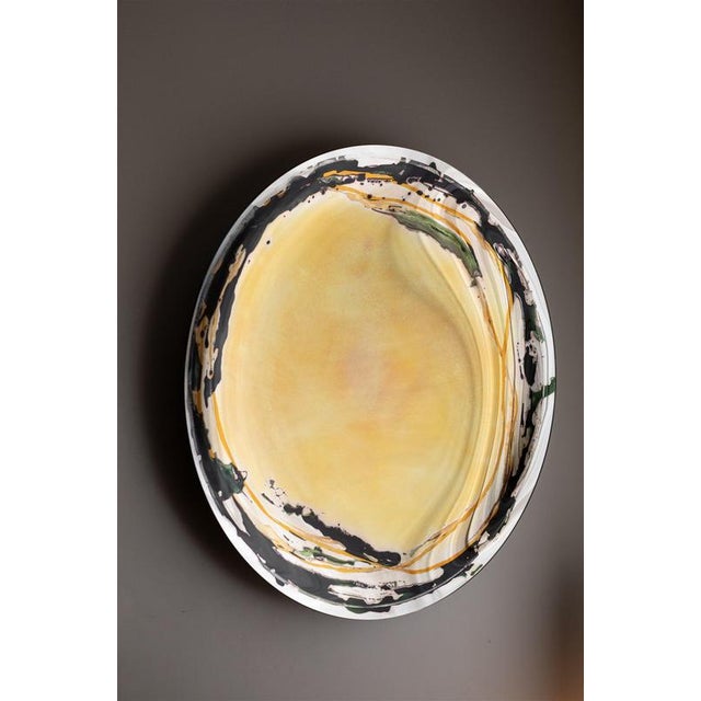 White Aura Wall Mirror by OOM Contemporary Glass Dimensions: Ø 95 cm. Materials: 24k gold luster and ceramic enamels on...