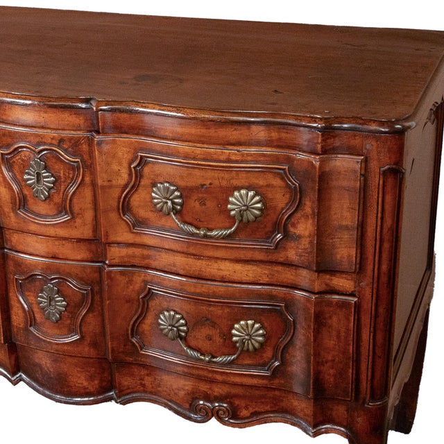 Antique 18th Century French Provincial Régence Carved Walnut Commode Chest 1760 For Sale - Image 9 of 9