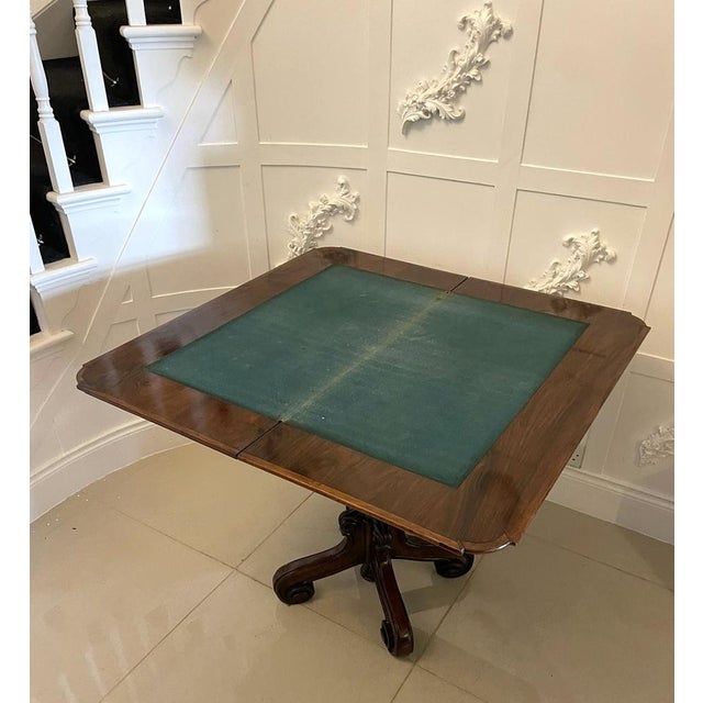 Mid 19th Century Victorian Walnut Card Table, 1860s For Sale - Image 5 of 18