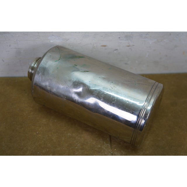 Vintage Art Deco Silverplate Whisky Cocktail Flask Bottle Glass Stopper 8" For Sale - Image 15 of 15