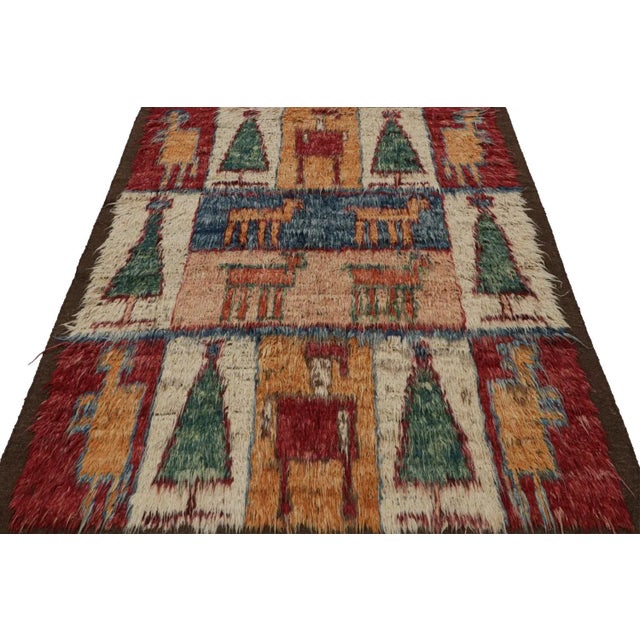 Traditional Rug & Kilim’s Moroccan Style Shag Rug With Colorful Geometric Pictorials For Sale - Image 3 of 7
