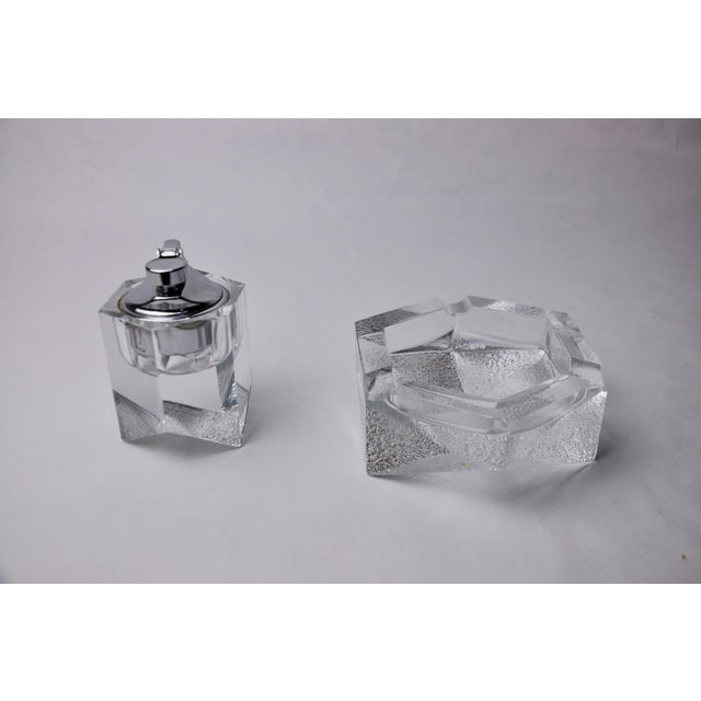 White Lighter and Ashtray in Murano Glass attributed to Antonio Imperatore, Italy, 1970s, Set of 2 For Sale - Image 8 of 10