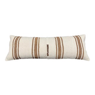 Turkish Hemp Pillow Cushion Natural Beige Brown Cushion Cover 14x40 For Sale