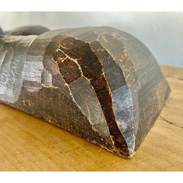 Wood Primitive Hand-Chiseled Horse Sculptures, Wood, Spain, 1940s For Sale - Image 7 of 14