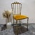 Vintage Italian Chiavari Chair in Brass with Yellow Velvet Upholstery, 1950s For Sale - Image 12 of 12
