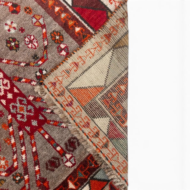 Antique Qashqai Rug | Geometric Medallions and Bold Tribal Border | 4x7 For Sale - Image 4 of 6