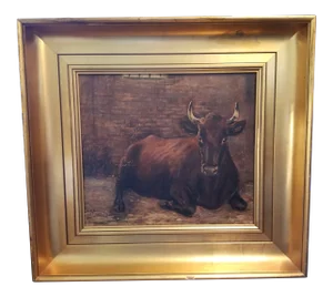Antique Bull Painting
