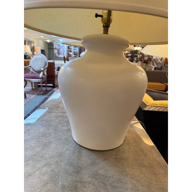 Transitional Raw Ceramic Jug Style Table Lamps, Pair For Sale - Image 3 of 12